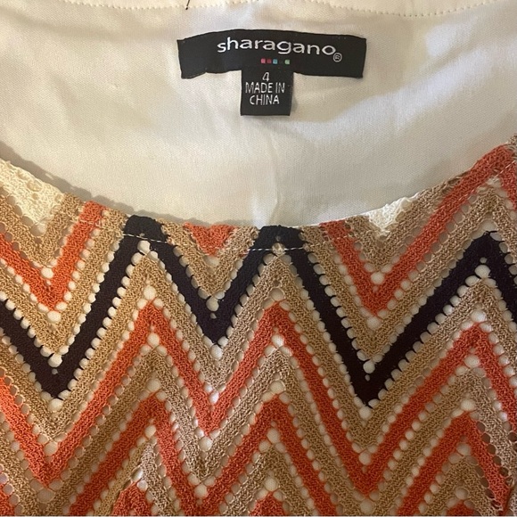 Sharagano Zigzag Lined Print Pattern Multi Occasion Lace Autumn Fall Office Work - Picture 2 of 7